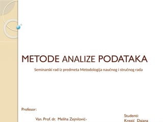 Metode analize podataka