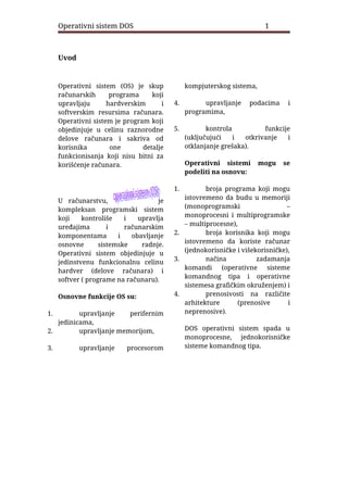 Operativni sistem DOS