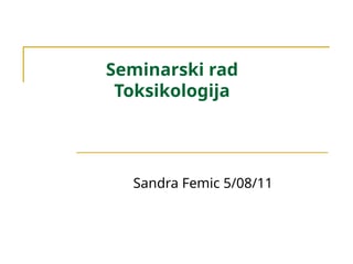 Toksikologija