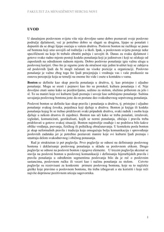 Primena i značaj bontona u poslovnim komunikacijama