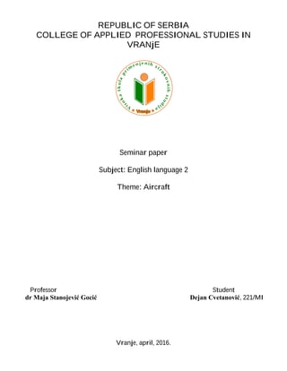 Struktura i komponente aviona