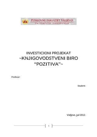 Biznis plan – Knjigovodstveni biro