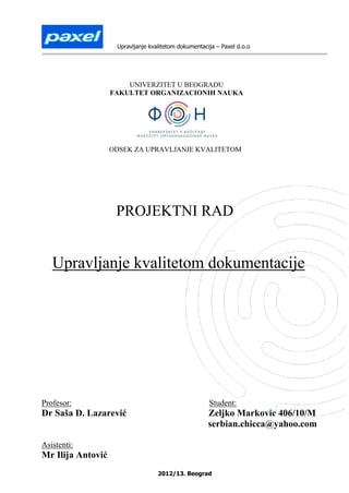 Projektni rad Paxel d.o.o