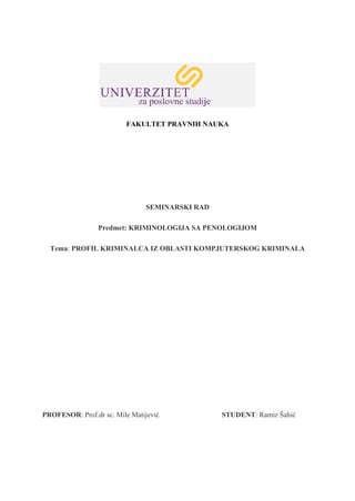 Profil kompjuterskog kriminalca