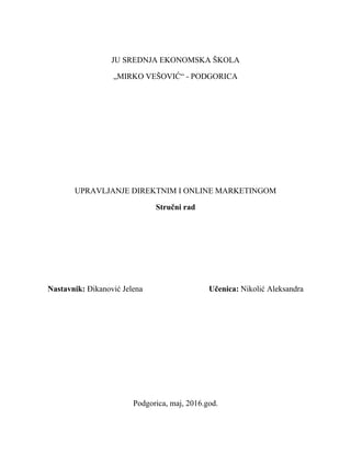 Upravljanje direktnim i online marketingom