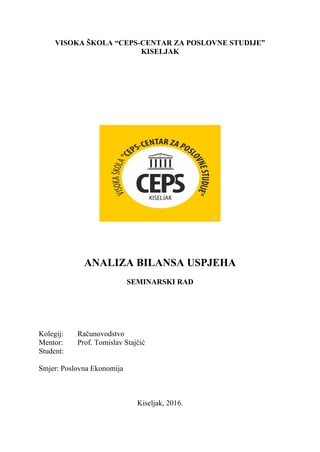 Analiza bilansa uspeha