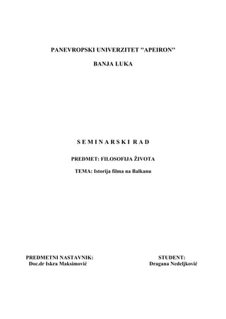 Istorija filma na Balkanu