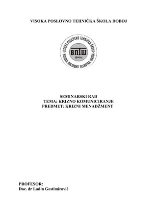 Krizno komuniciranje