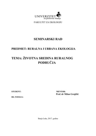 Životna sredina ruralnog područja