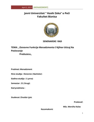 Socio ekonomsko stanje na Kosovu u 2012