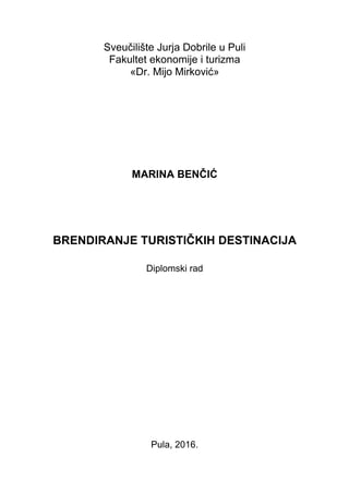 Brendiranje turističkih destinacija