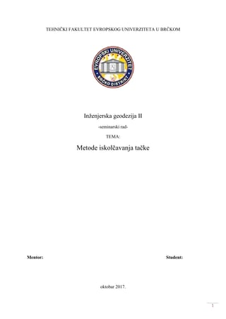 Metode iskolčavanja tačke