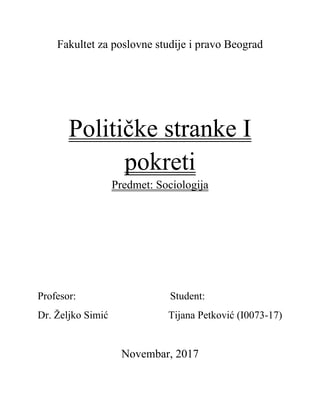 Političke stranke i pokreti