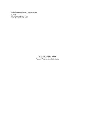 Vegetarijanska ishrana