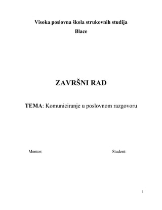 Komuniciranje u poslovnom razgovoru
