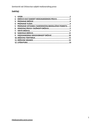 Država kao subjekt međunarodnog prava