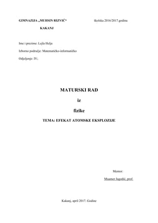 Efekat atomske eksplozije