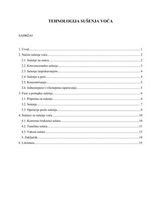 Tehnologija sušenja voća