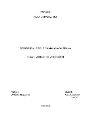 Hartije od vrednosti