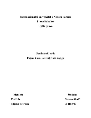 Pojam i načela zemljišnih knjiga