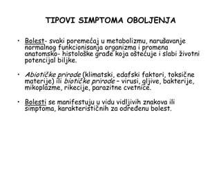 Osnovi fitopatologije: Simptomatologija