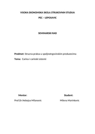 Carina i carinski sistemi