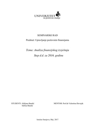 Finansijska analiza preduzeća
