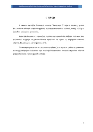 Studija o proceni uticaja rekonstrukcije benzinske stanice na životnu sredinu