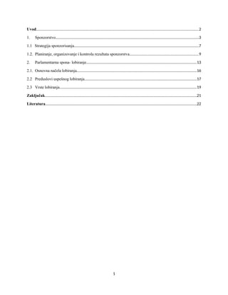 Sponzorstvo i lobiranje