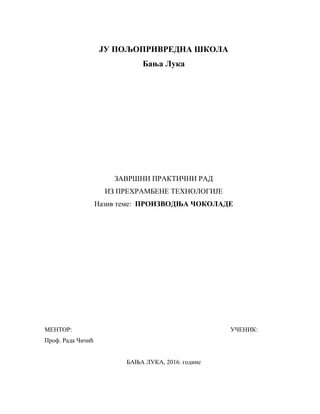 Proizvodnja čokolade