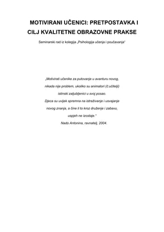 Motivisanje učenika