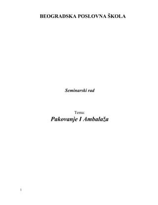 Pakovanje i ambalaža