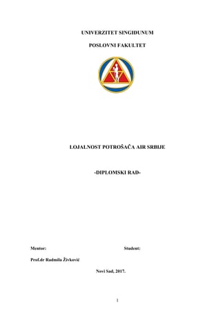 Lojalnost potrošača AIR Serbia