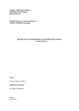 Reciklaža elektronskog i električnog otpada