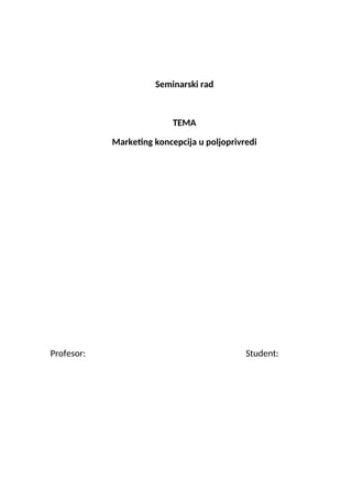 Marketing u poljoprivredi