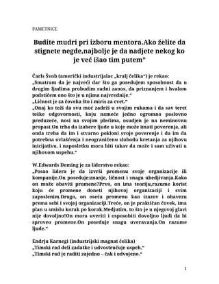 Misli poslovnih lidera: kompilacija citata o menadžmentu i liderstvu