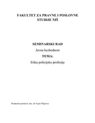 Etika policijske profesije