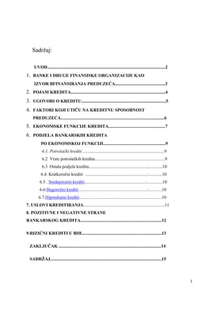 Bankarski krediti kao izvor finansiranja preduzeća