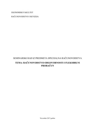 Računovodstvo odgovornosti i fleksibilni proračun