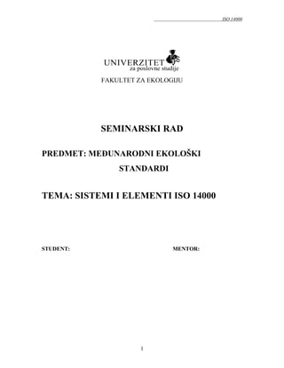 Sistemi i elementi ISO 14000