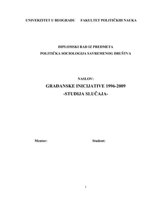 Građanske inicijative  1996-2009