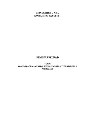 Komunikacija sa zaposlenima na različitim nivoima u preduzeću