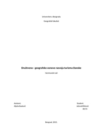 Društveno-geografske osnove razvoja turizma Danske