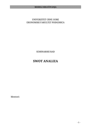 SWOT analiza