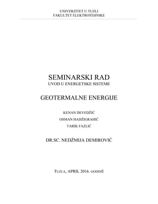 Geotermalna energija