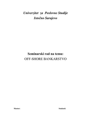 Off shore bankarstvo