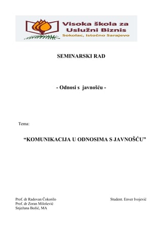 Komunikacija u odnosima s javnošću