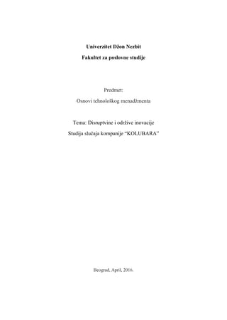 Disruptivne i održive inovacije