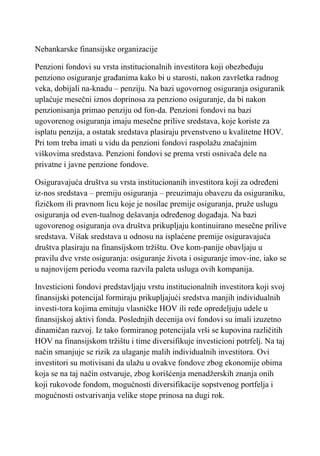 Nebankarske finansijske institucije