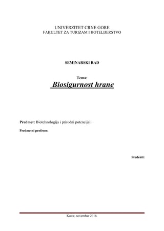 Biosigurnost hrane